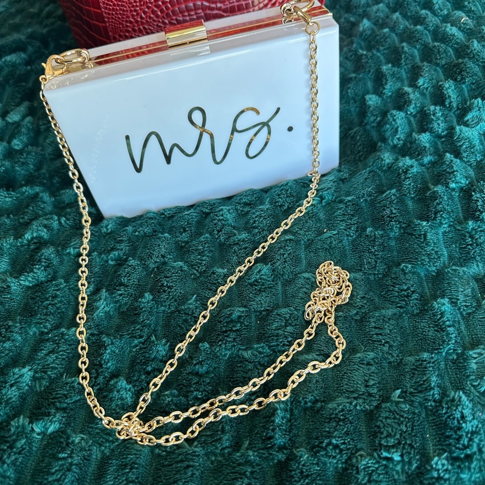 Bridal White and Gold 'Mrs.' Crossbody or Clutch Bag